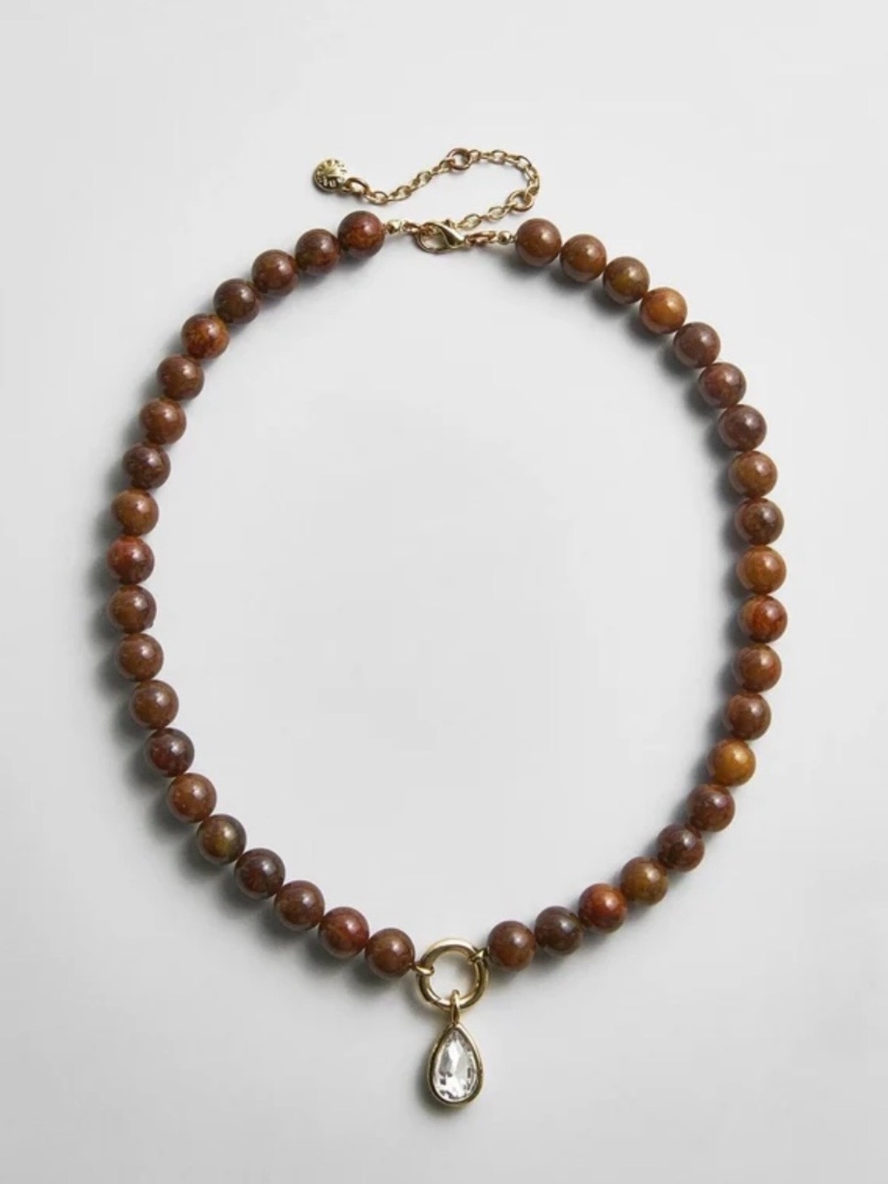 BaubleBar Janette Beaded Ring Necklace in Tiger’s Eye (OS)